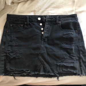 american eagle distressed jean skirt